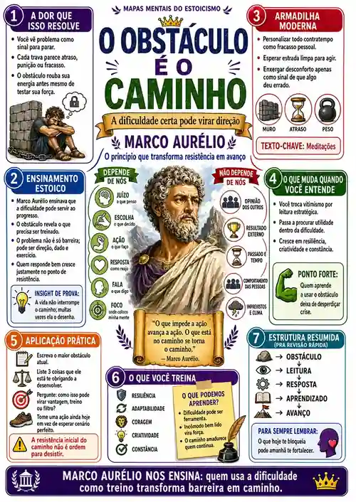 Mapa mental: O obstáculo é o caminho — Marco Aurélio